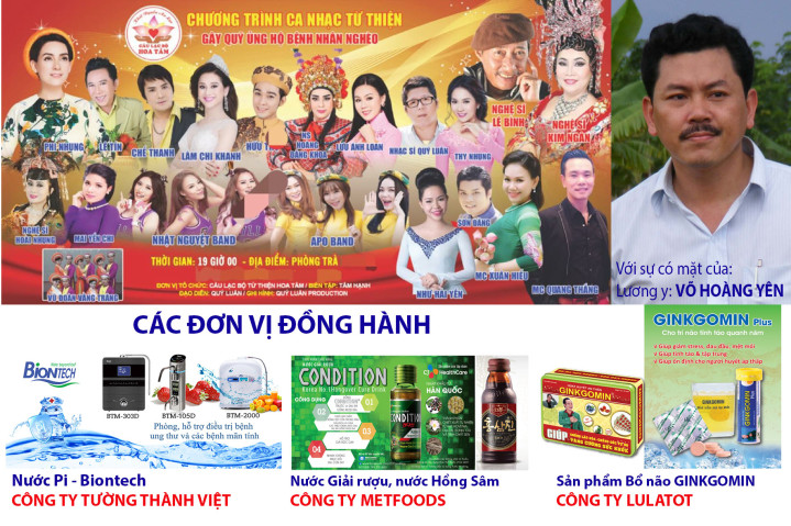 Nước Pi đồng hành cùng thầy Võ Hoàng Yên trong buổi ca nhạc từ thiện ủng hộ bệnh nhân nghèo.